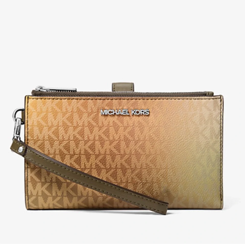 Michael Kors Olive Multi Double Zip Wristlet